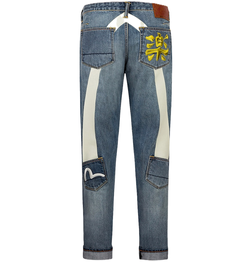  Quần Evisu White Seagull Daicock Print Jeans 'Indigo' 