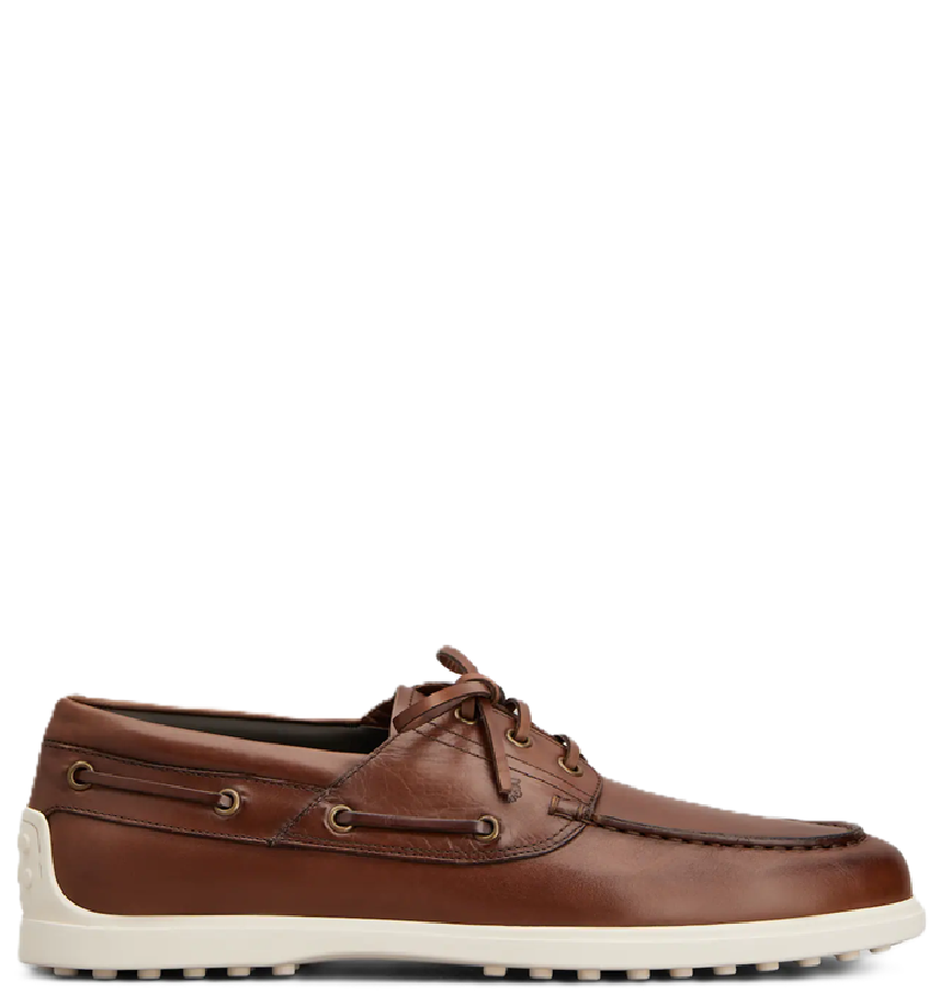  Giày Nam Tod's Boat Shoes In Leather 'Brown' 