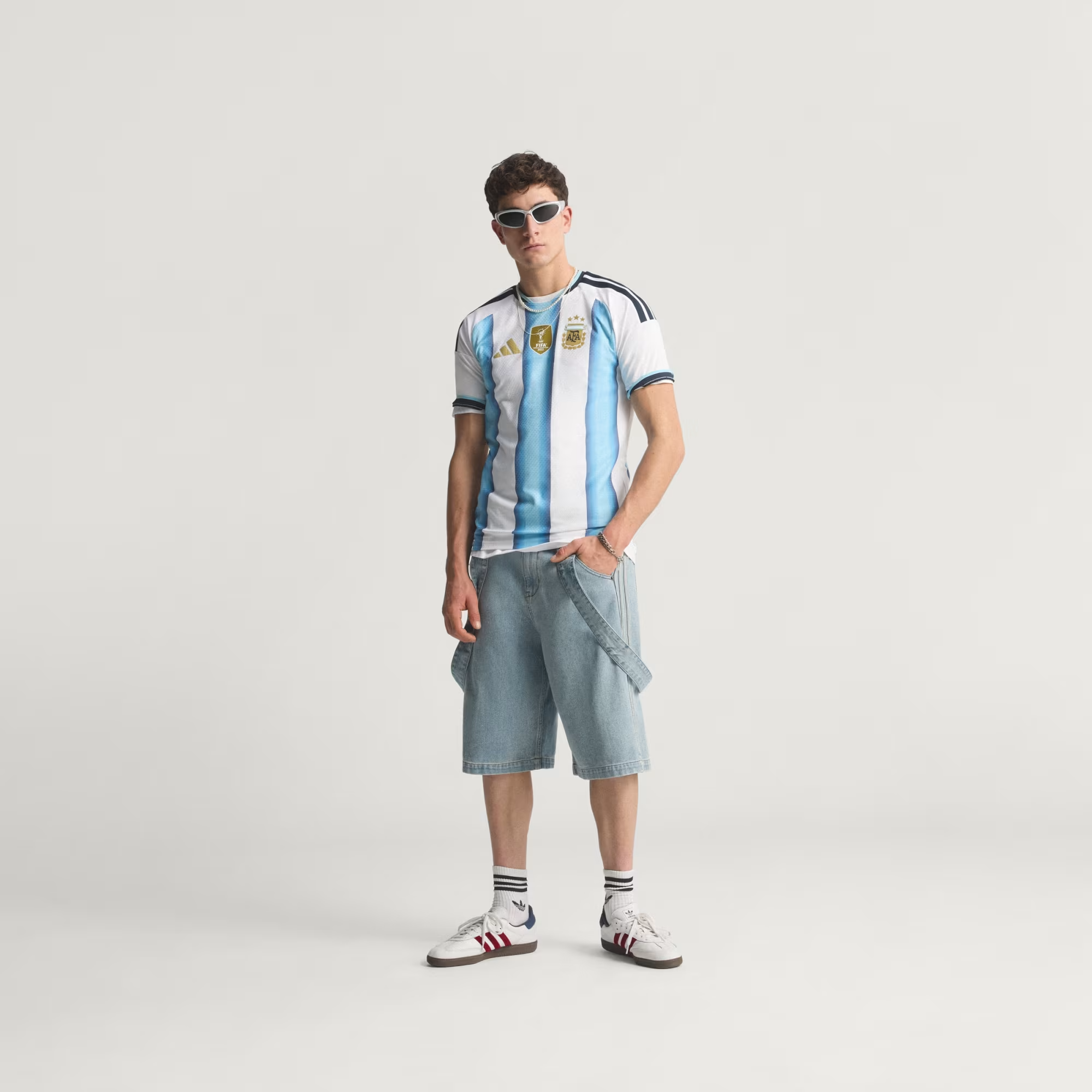  Áo Adidas Argentina 26 Jersey Authentic 'Blue Light' 