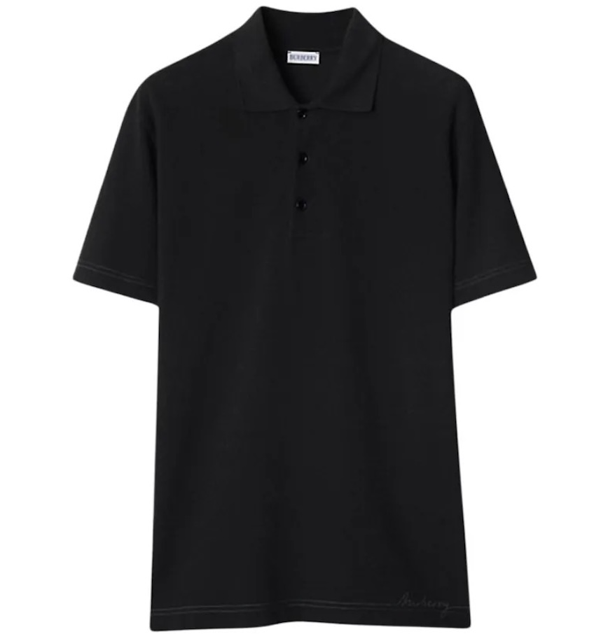  Áo Nam Burberry Logo Embroidered Straight Hem 'Black' 