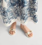  Dép Nữ Dior Dioriviera Dioract Slide 'White' 