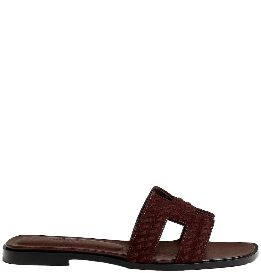  Dép Nữ Hermes Oran Sandal 'Marron Palissandre' 