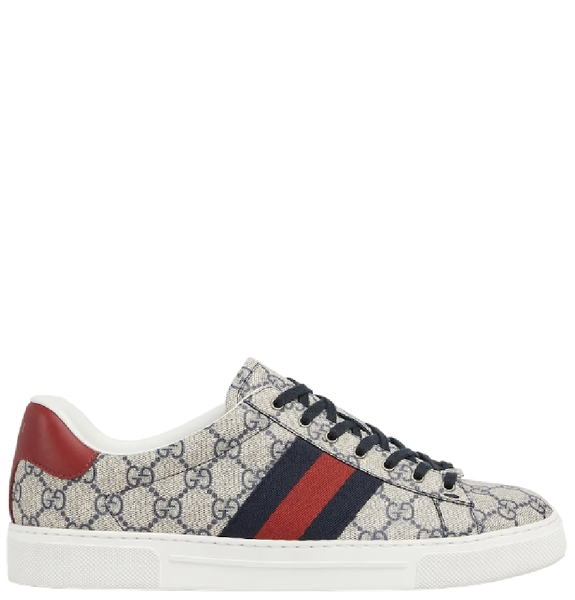  Giày Nam Gucci Ace Trainer With Web 'Beige' 