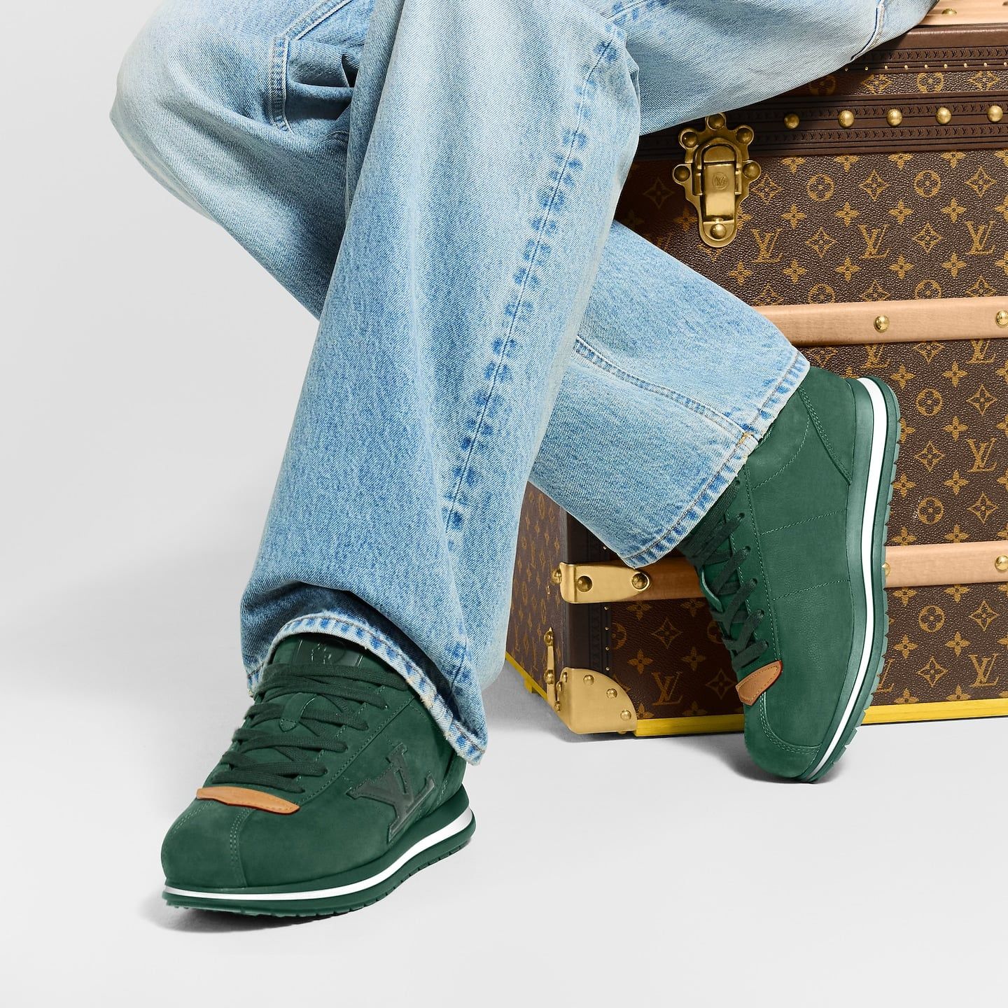  Giày Nam Louis Vuitton LV Buttersoft Trainers 'Green' 