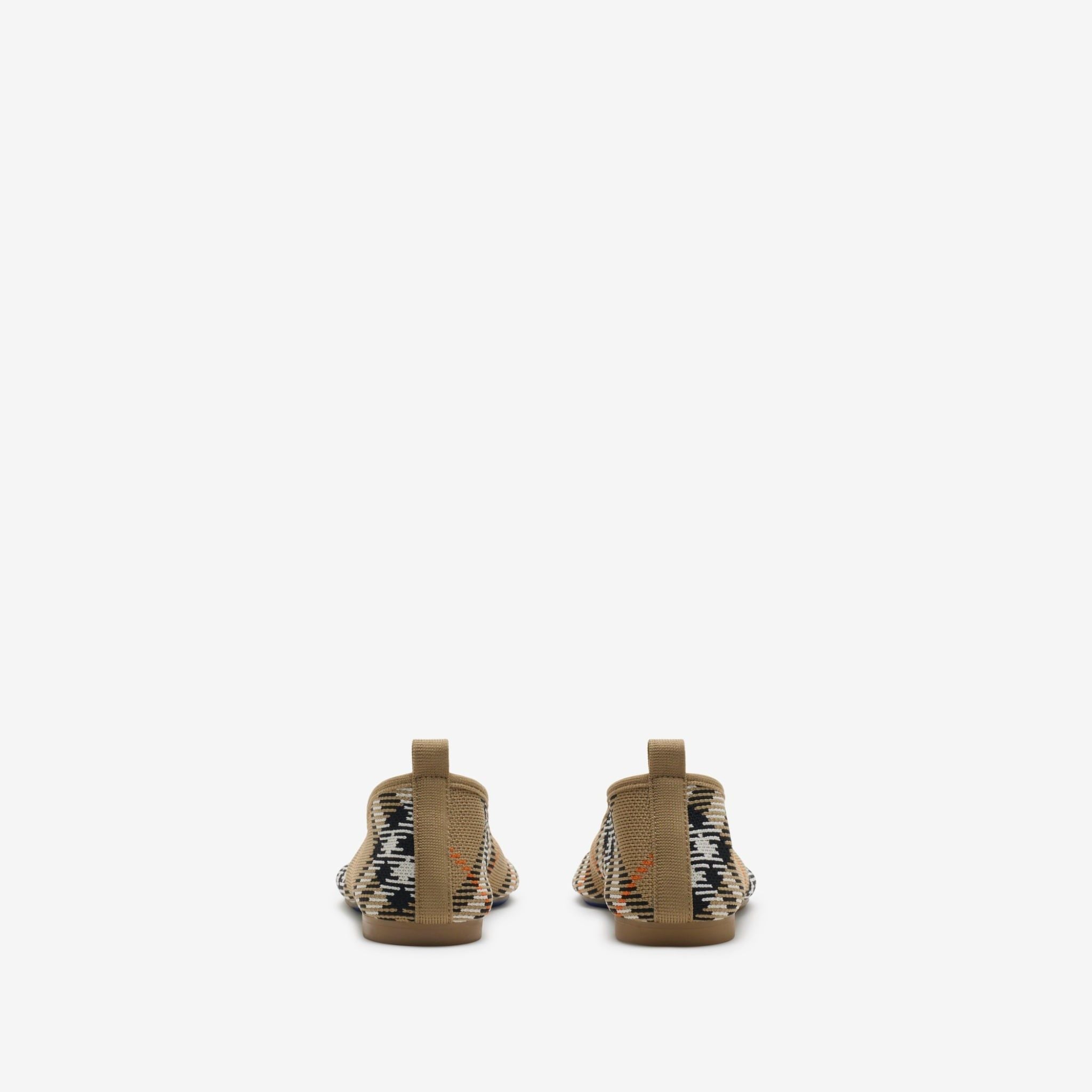  Giày Nữ Burberry Check Knit Baby Ballerinas 'Sand' 