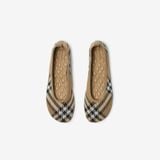  Giày Nữ Burberry Check Knit Baby Ballerinas 'Sand' 