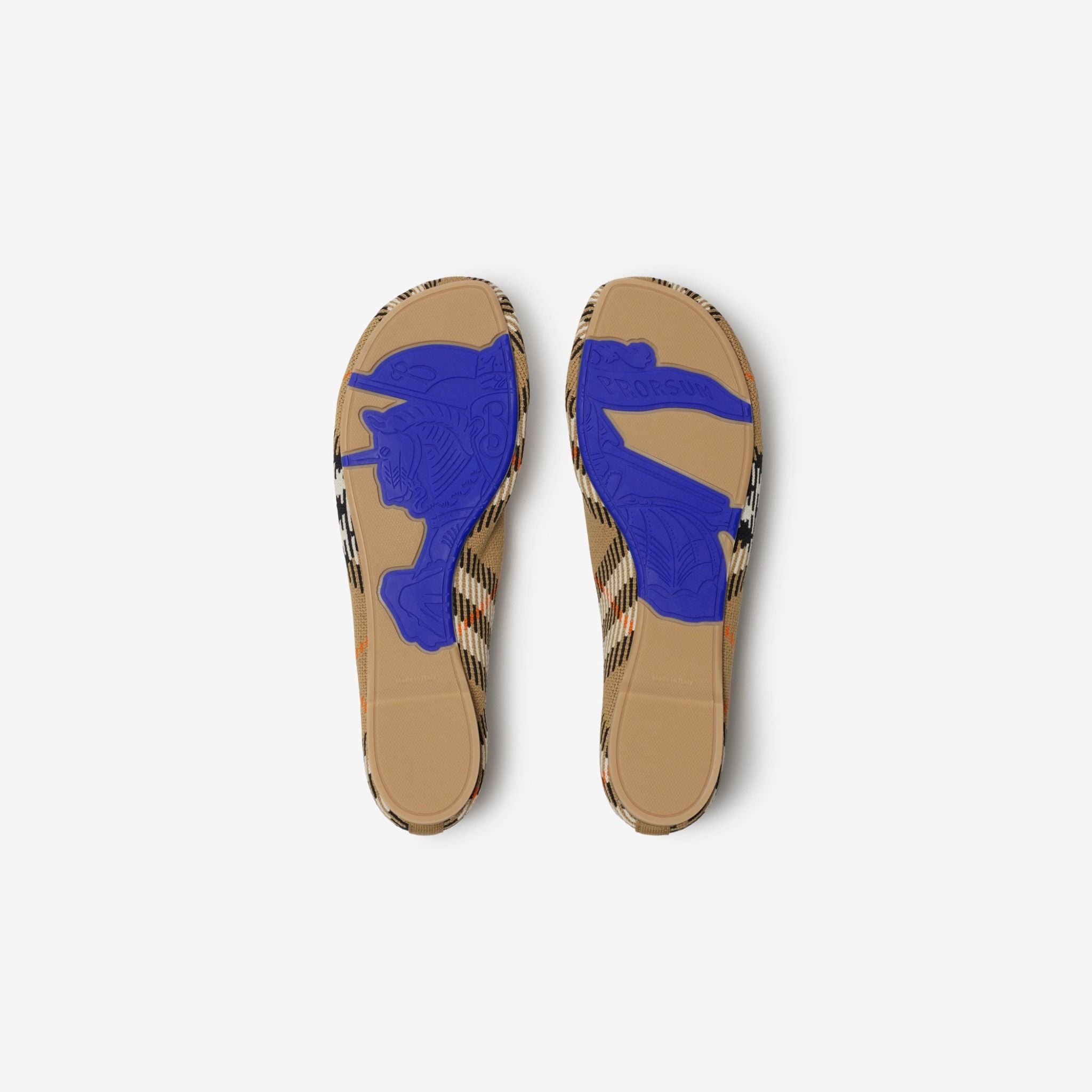  Giày Nữ Burberry Check Knit Baby Ballerinas 'Sand' 
