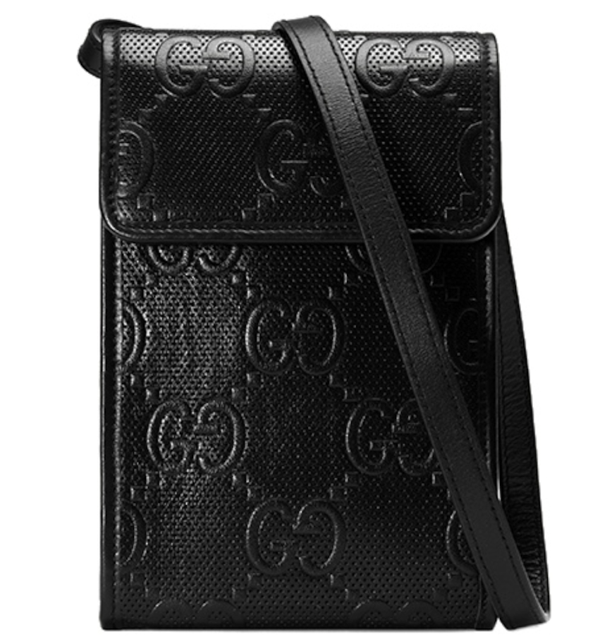  Túi Gucci Logo Leather Shoulder Bag 'Black' 