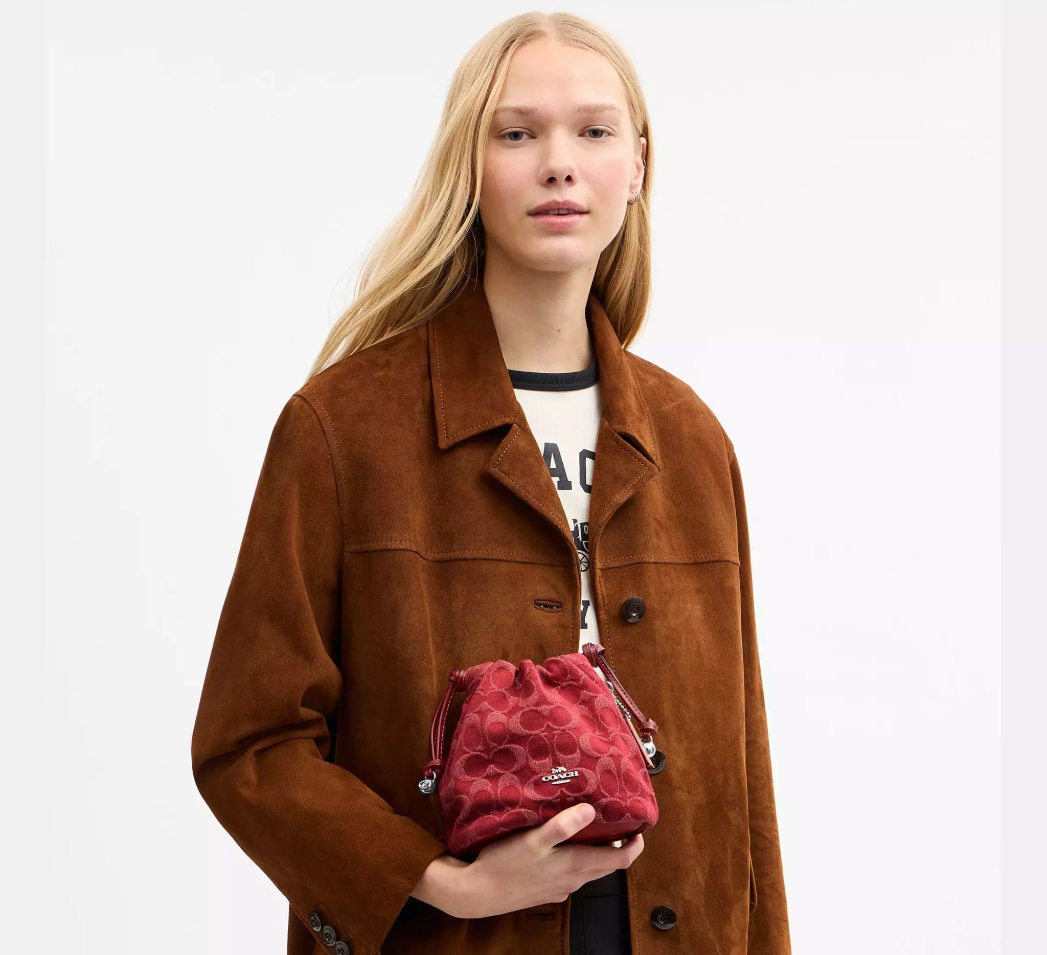  Túi Nữ Coach Faye Mini Drawstring Bag 'True Red' 