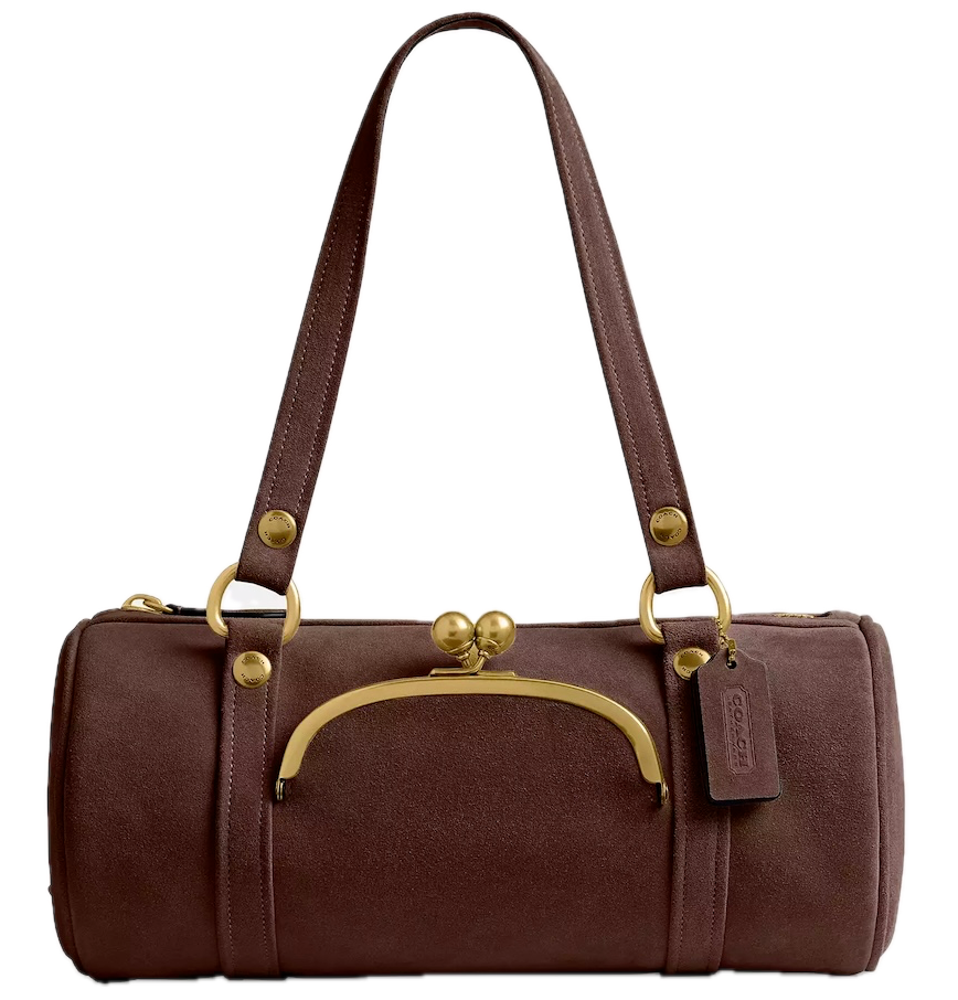  Túi Nữ Coach Kisslock Barrel Bag 'Dark Chocolate' 
