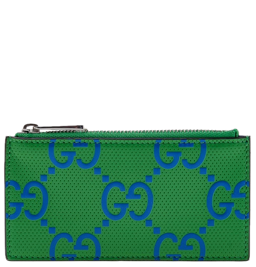  Ví Gucci Zipper Leather Card Holder 'Green' 