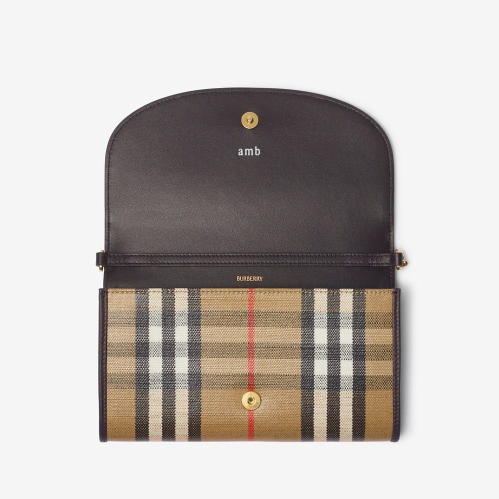  Ví Nữ Burberry Highlands Chain Strap Wallet​ 'Sand' 