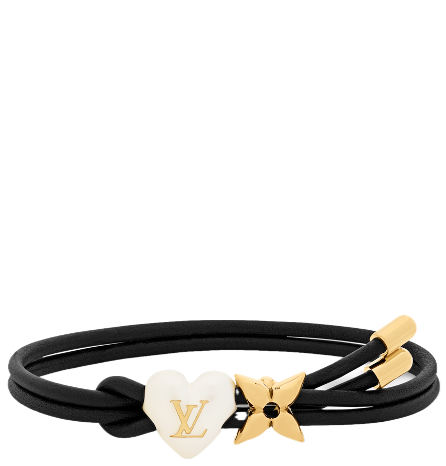  Vòng Tay Nữ Louis Vuitton LV Bloom Pearl Heart 'Black' 
