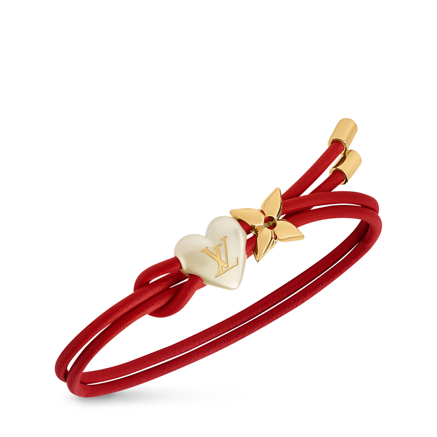  Vòng Tay Nữ Louis Vuitton LV Bloom Pearl Heart 'Red' 