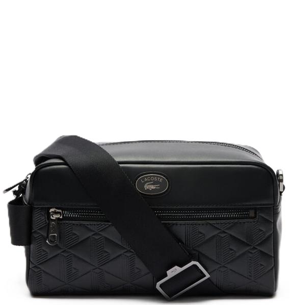  Túi Nam Lacoste Monogram Pouch With Strap 'Black' 