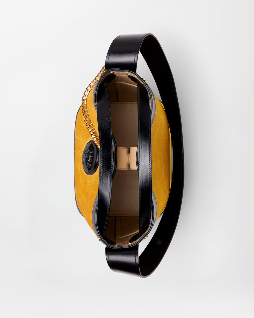  Túi Nữ Versace Pivot Small Suede Bucket Bag 'Yellow' 