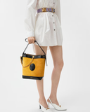  Túi Nữ Versace Pivot Small Suede Bucket Bag 'Yellow' 