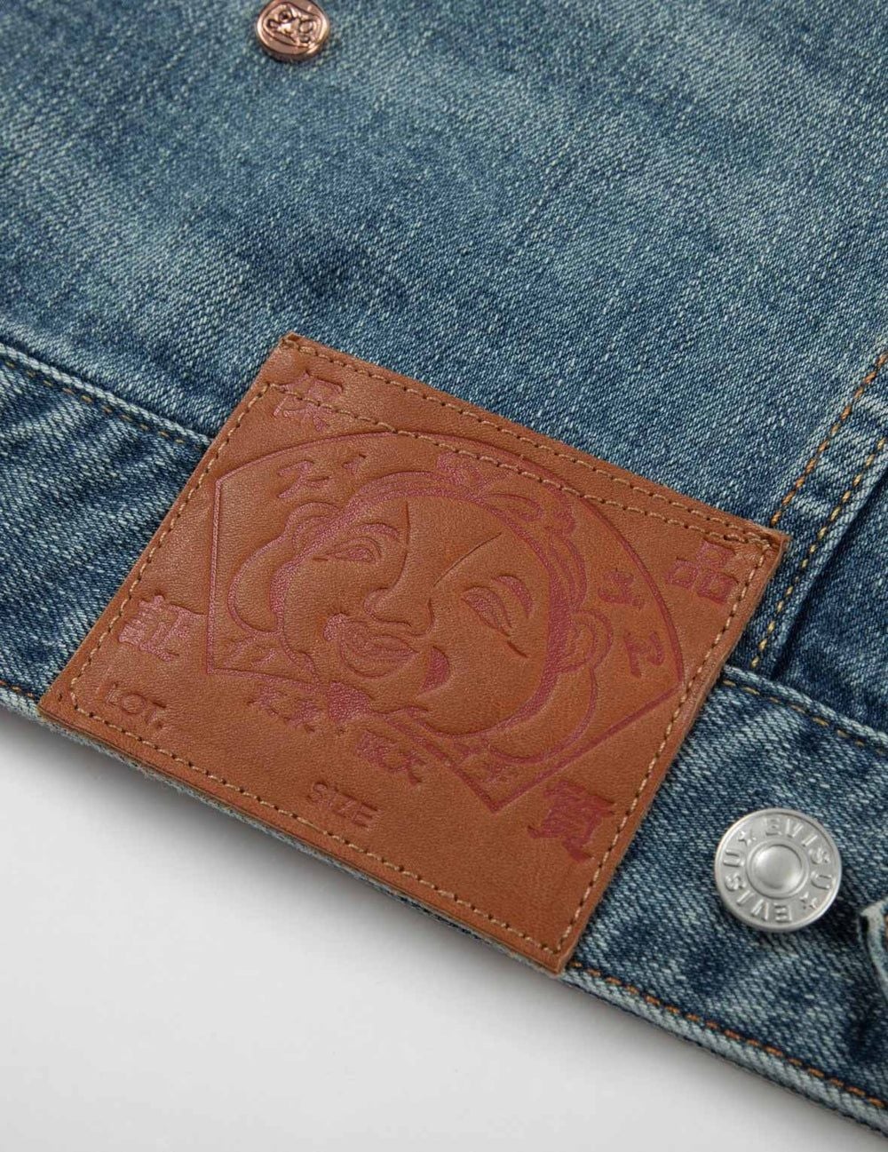  Áo Evisu Allover Rivets Seagull Denim Jacket 'Indigo' 