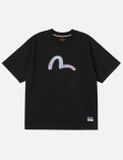  Áo Evisu Fabric Mix Patchwork Seagull T-Shirt 'Black' 