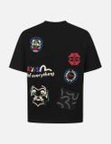  Áo Evisu Multi-Pocket and Multi-Print T-shirt 'Black' 