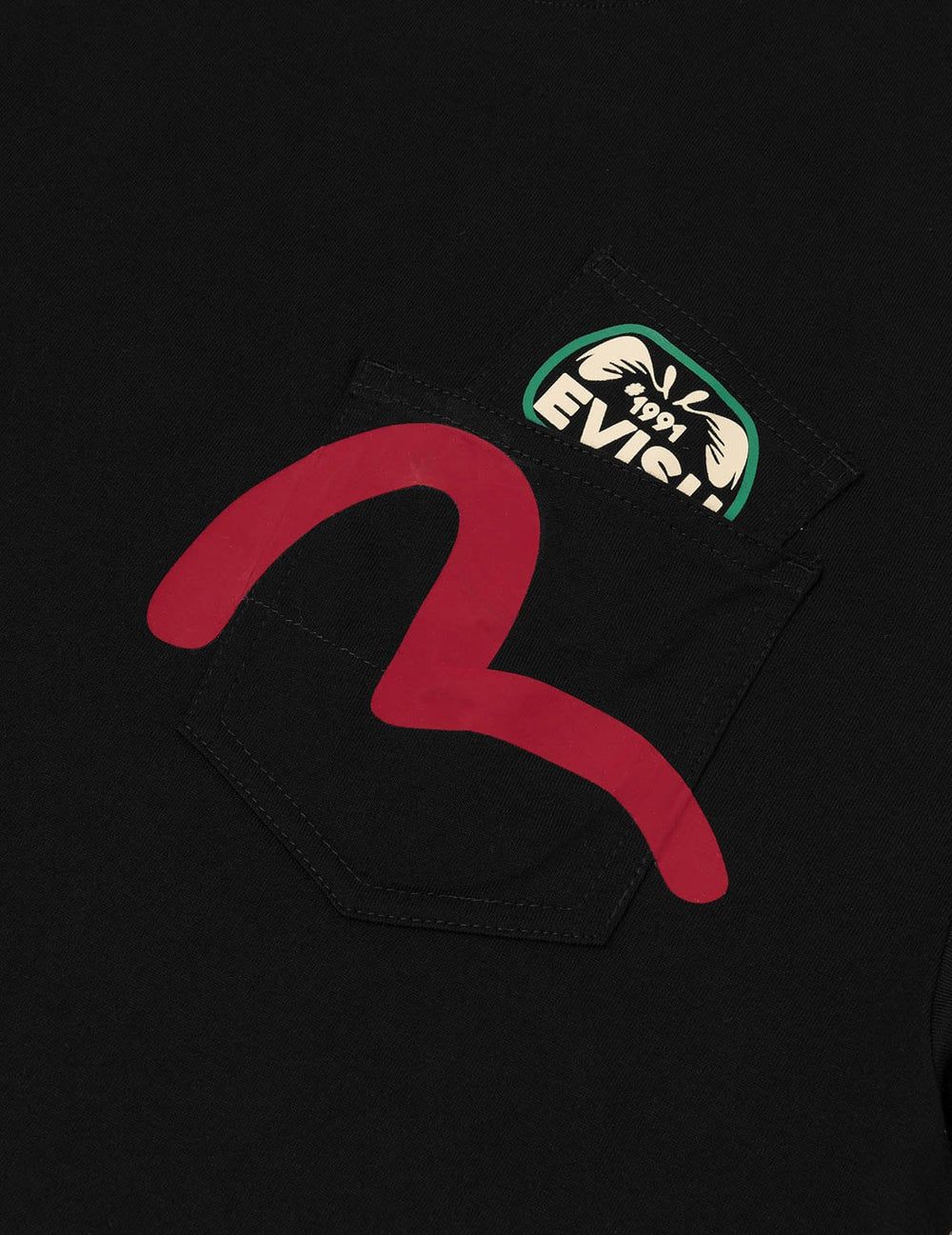  Áo Evisu Multi-Pocket and Multi-Print T-shirt 'Black' 