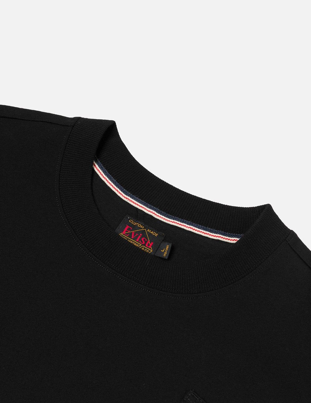  Áo Evisu Multi-Pocket and Multi-Print T-shirt 'Black' 