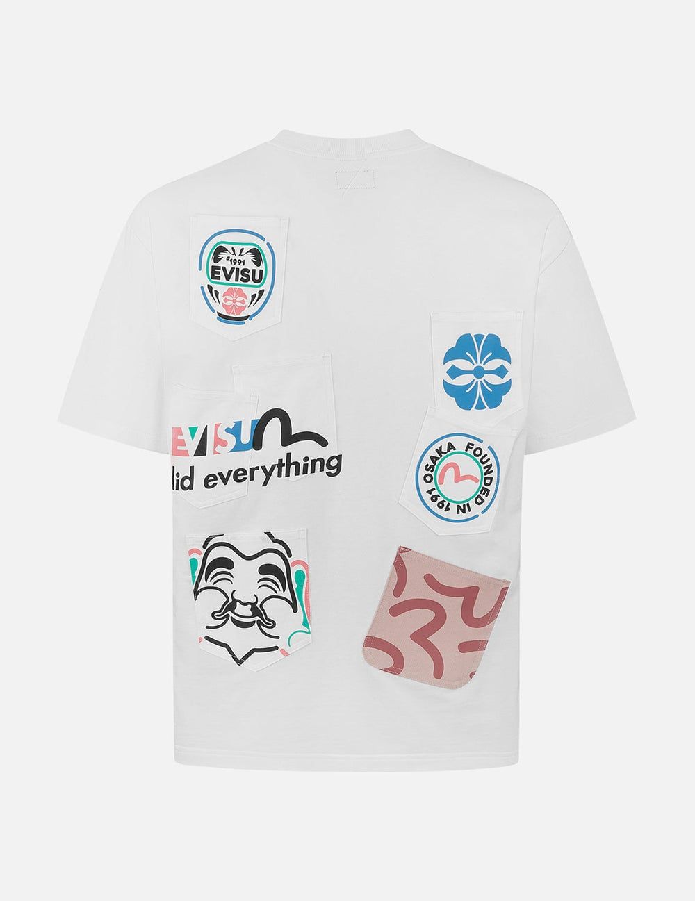  Áo Evisu Multi-Pocket and Multi-Print T-shirt 'White' 