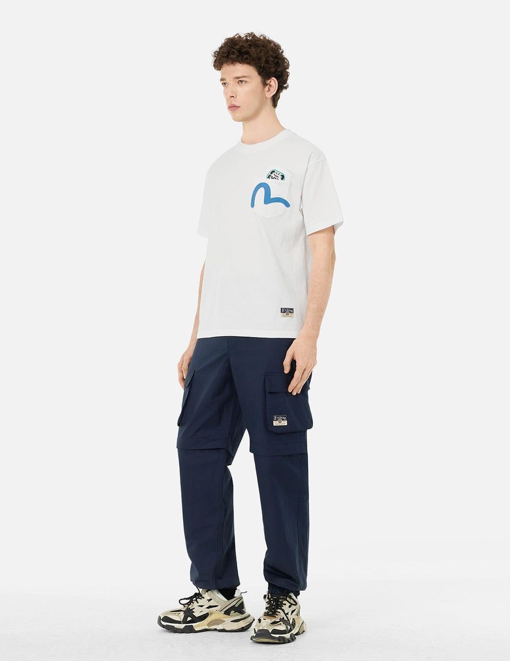  Áo Evisu Multi-Pocket and Multi-Print T-shirt 'White' 