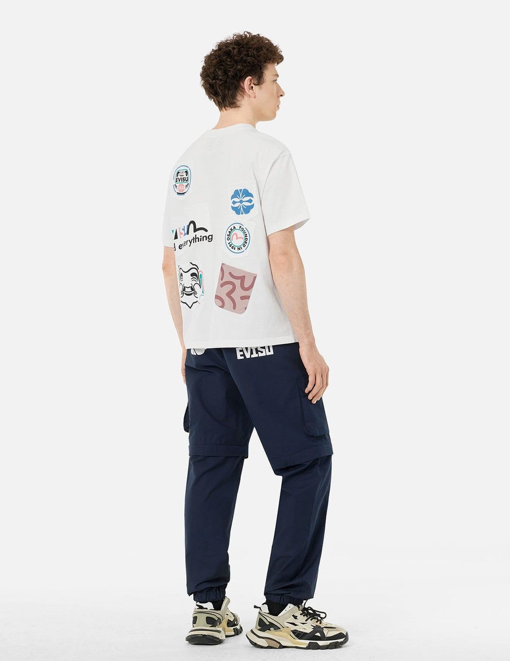  Áo Evisu Multi-Pocket and Multi-Print T-shirt 'White' 