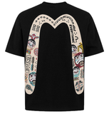  Áo Evisu Slogan Totem Daicock Print T-shirt 'Black' 