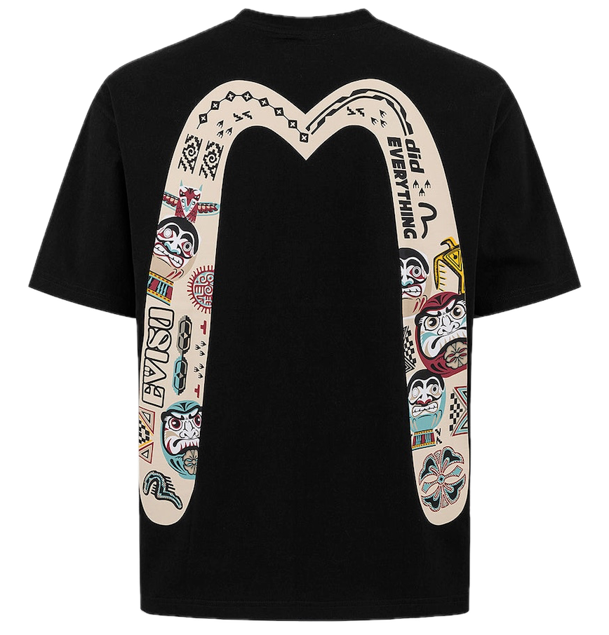  Áo Evisu Slogan Totem Daicock Print T-shirt 'Black' 