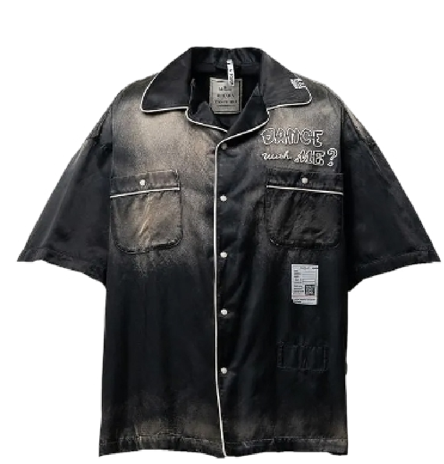  Áo Maison Mihara Yasuhiro Sun Faded Like Satin Shirt 'Black' 