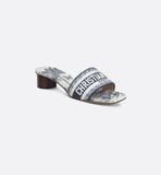  Dép Nữ Dior Dioriviera Dway Heeled Slide 'White' 