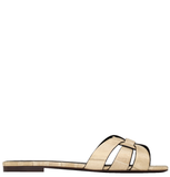  Dép Nữ Saint Laurent Tribute Mules In Eel 'Ivory' 