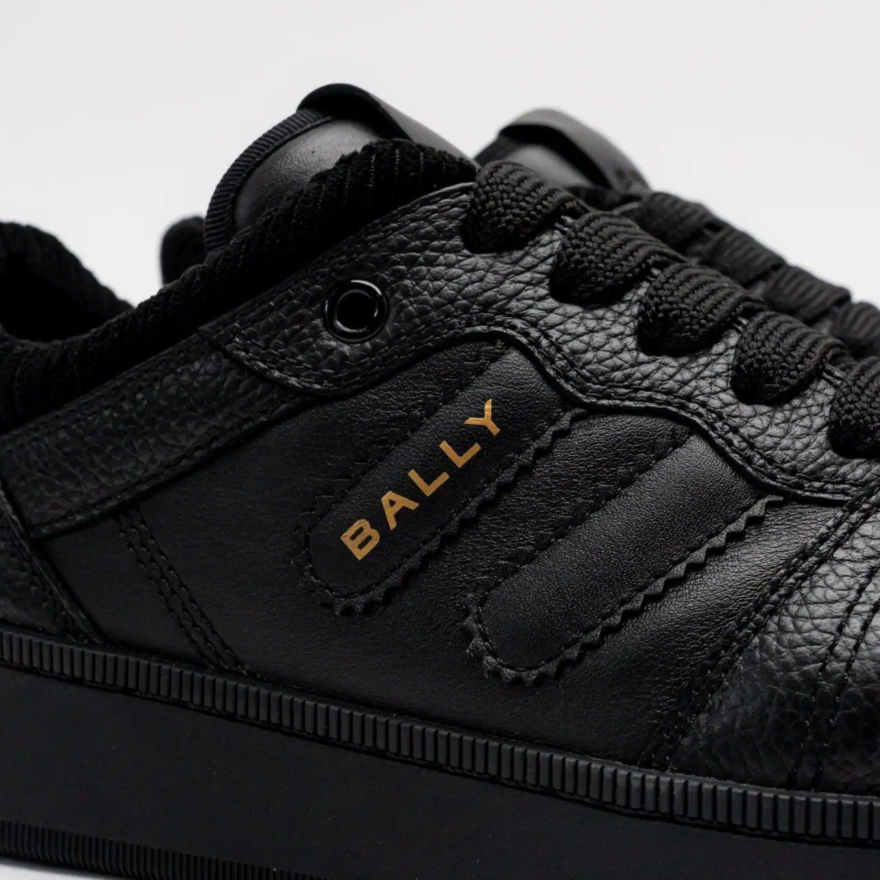  Giày Nam Bally Royalty Grained Leather Sneakers 'Black' 