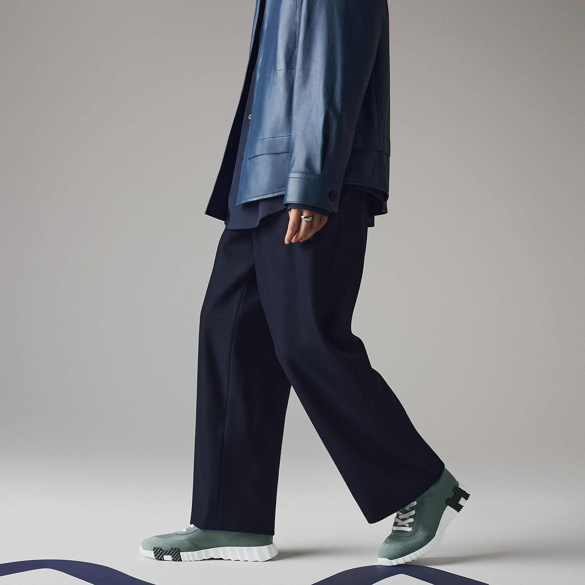  Giày Nam Hermes Bouncing Sneaker 'Bleu Tonnerre' 