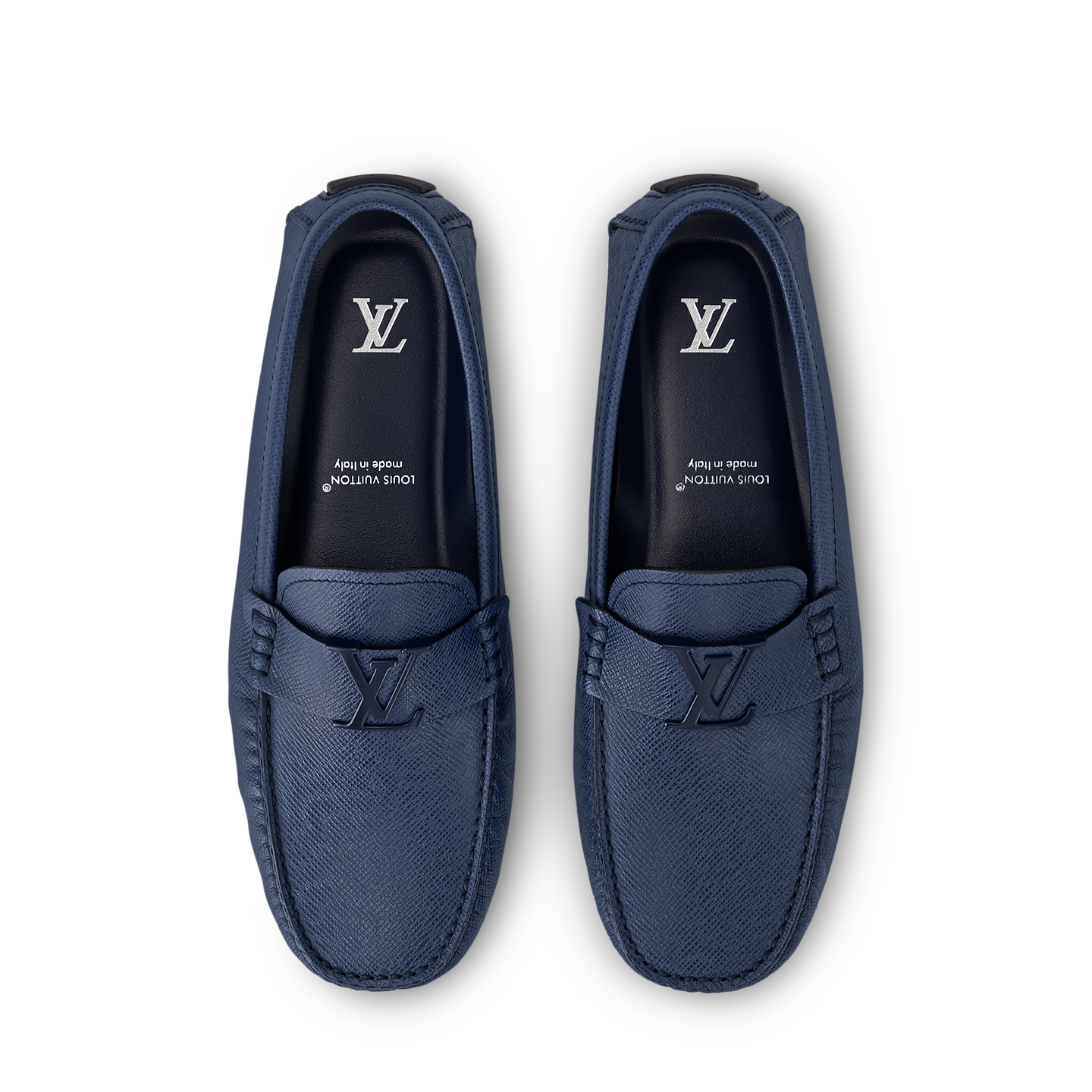  Giày Nam Louis Vuitton LV Monza Taïga Moccasins 'Marine' 