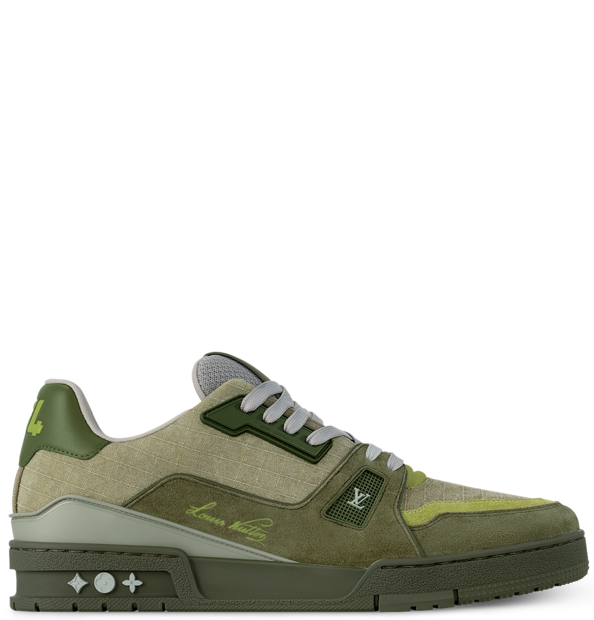  Giày Nam Louis Vuitton LV Trainer Outdoor Trainers 'Green' 