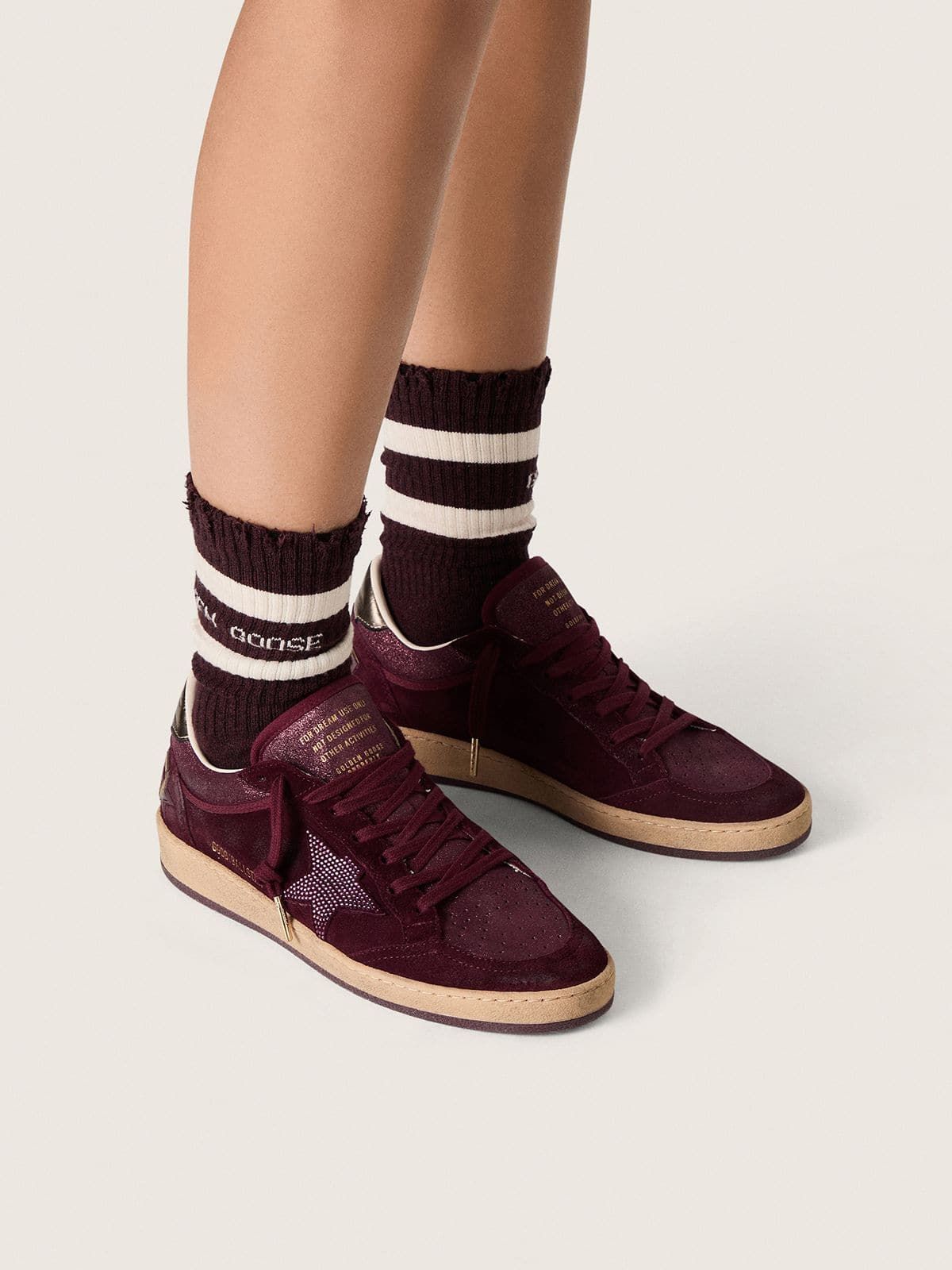  Giày Nữ Golden Goose Ball Star 'Burgundy' 