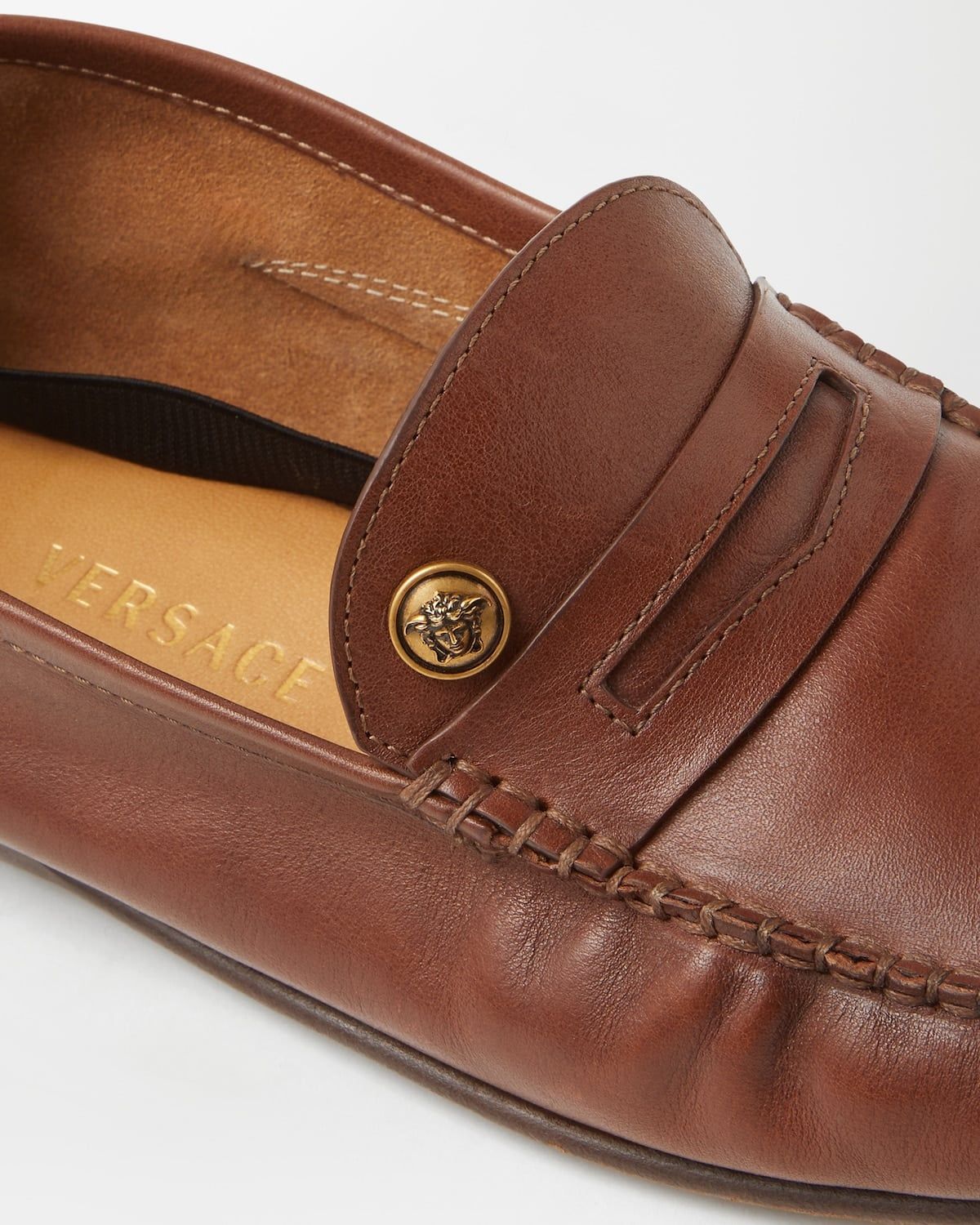  Giày Nữ Versace Guanto Moccassins 'Brown' 