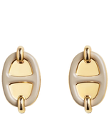  Khuyên Tai Nữ Hermes Mini Maillon 'Marron Glacé Gold' 