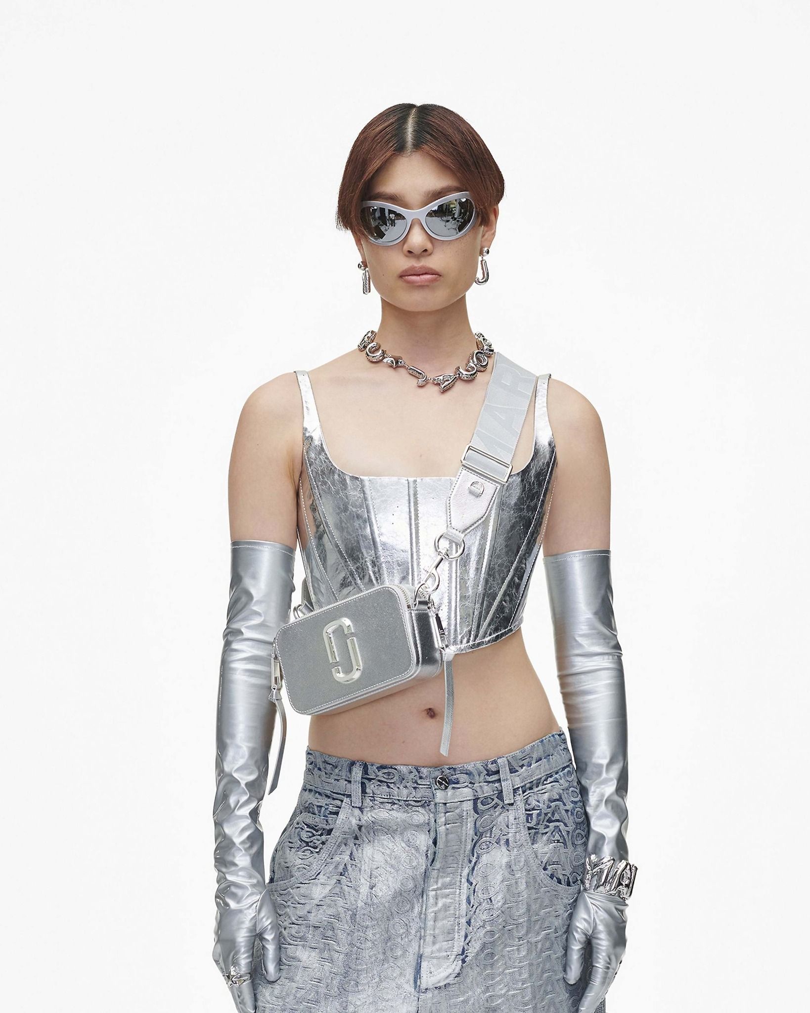  Túi Marc Jacobs Metallic Snapshot Dtm 'Silver' 