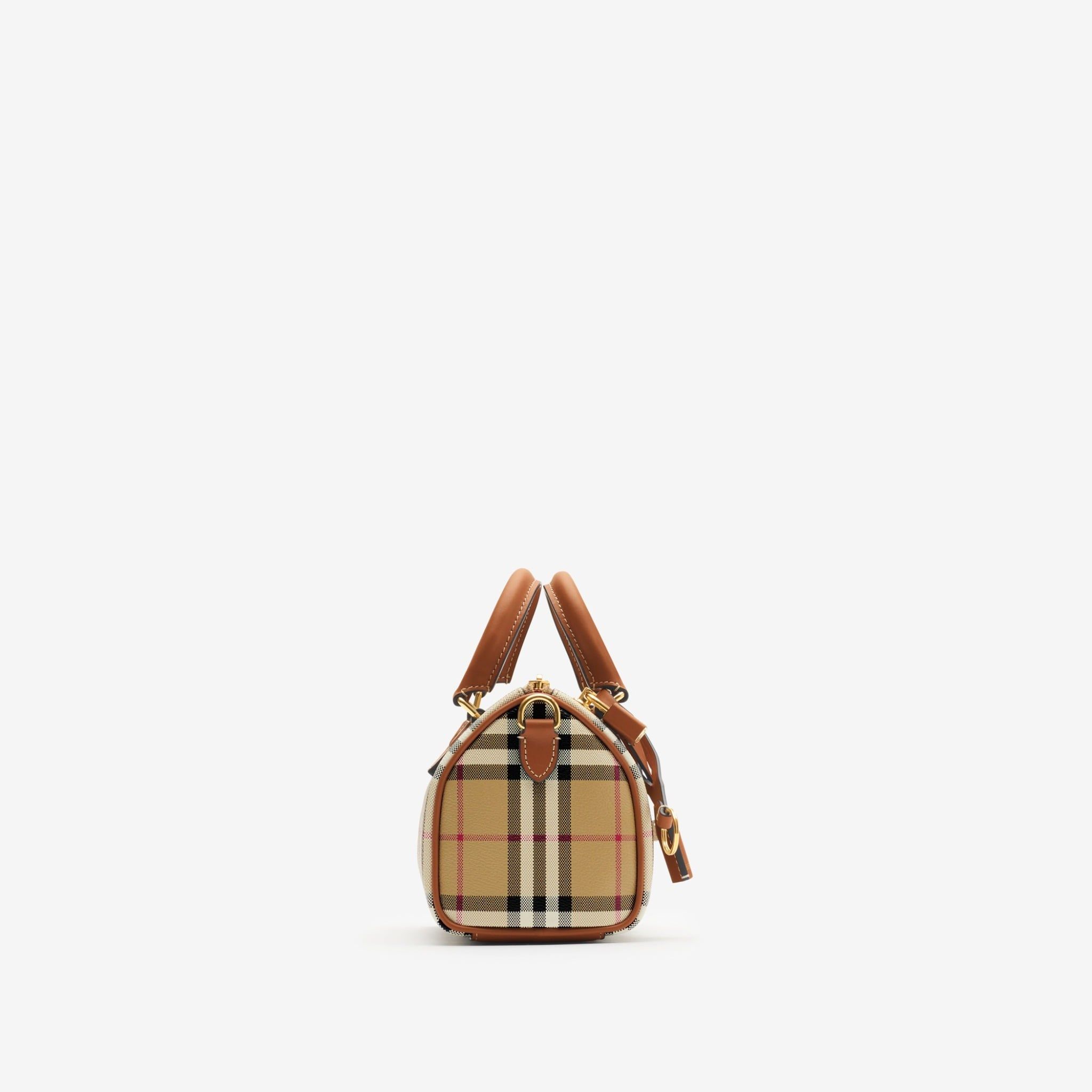  Túi Nữ Burberry Mini Check Bowling Bag 'Archive Beige' 