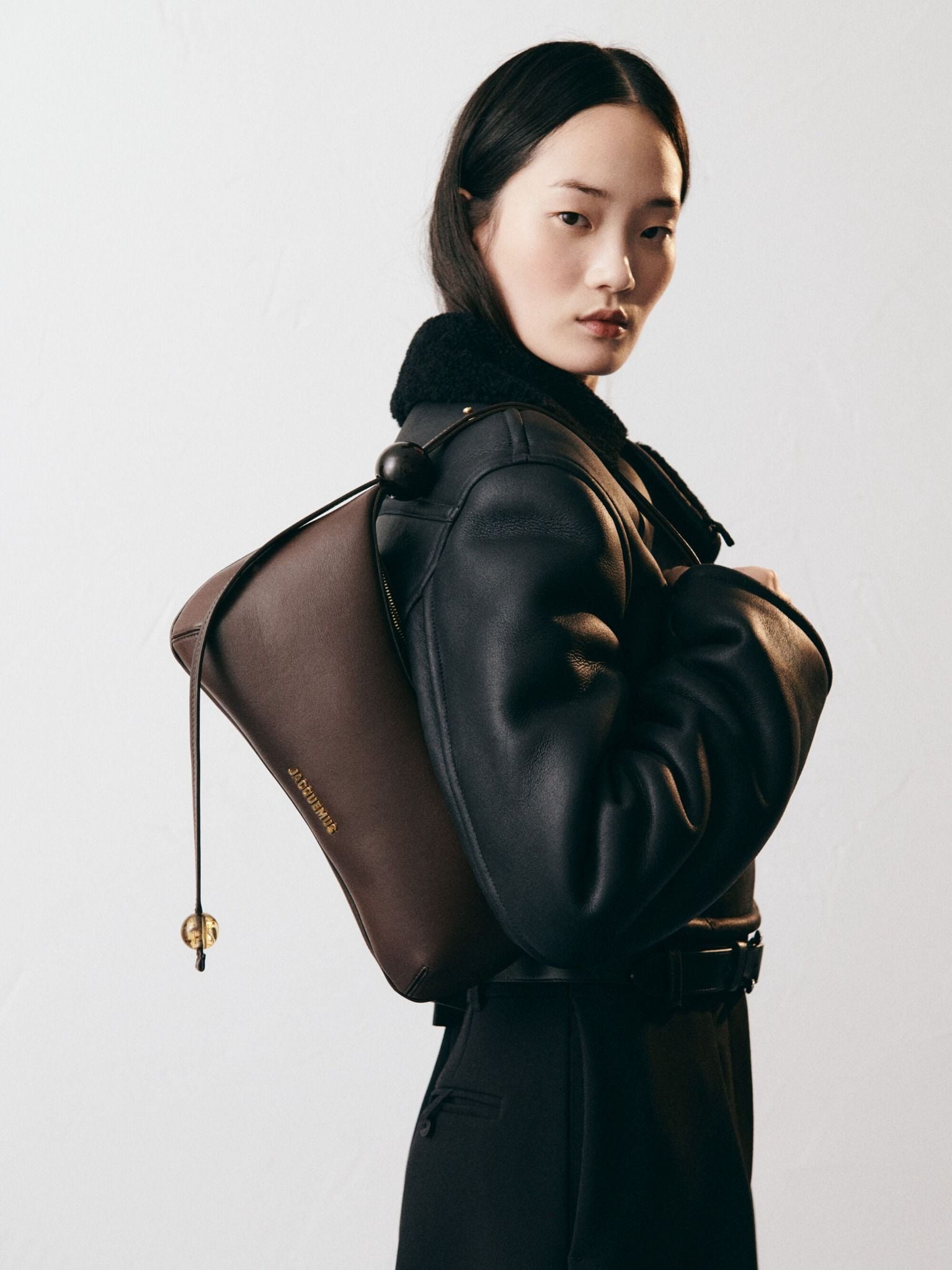  Túi Nữ Jacquemus The Large Bisou Perle 'Brown' 