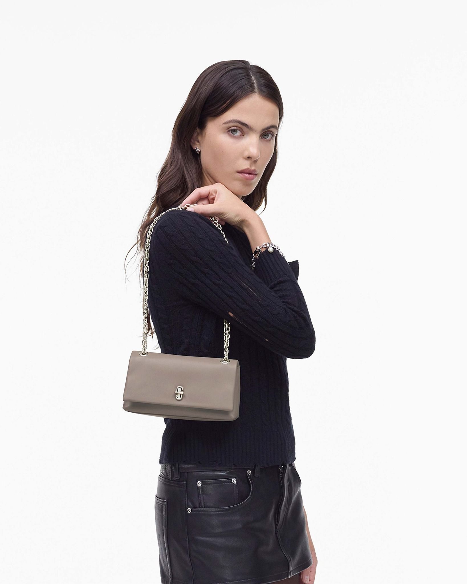  Túi Nữ Marc Jacobs Dual Chain Mini Bag 'Cement' 