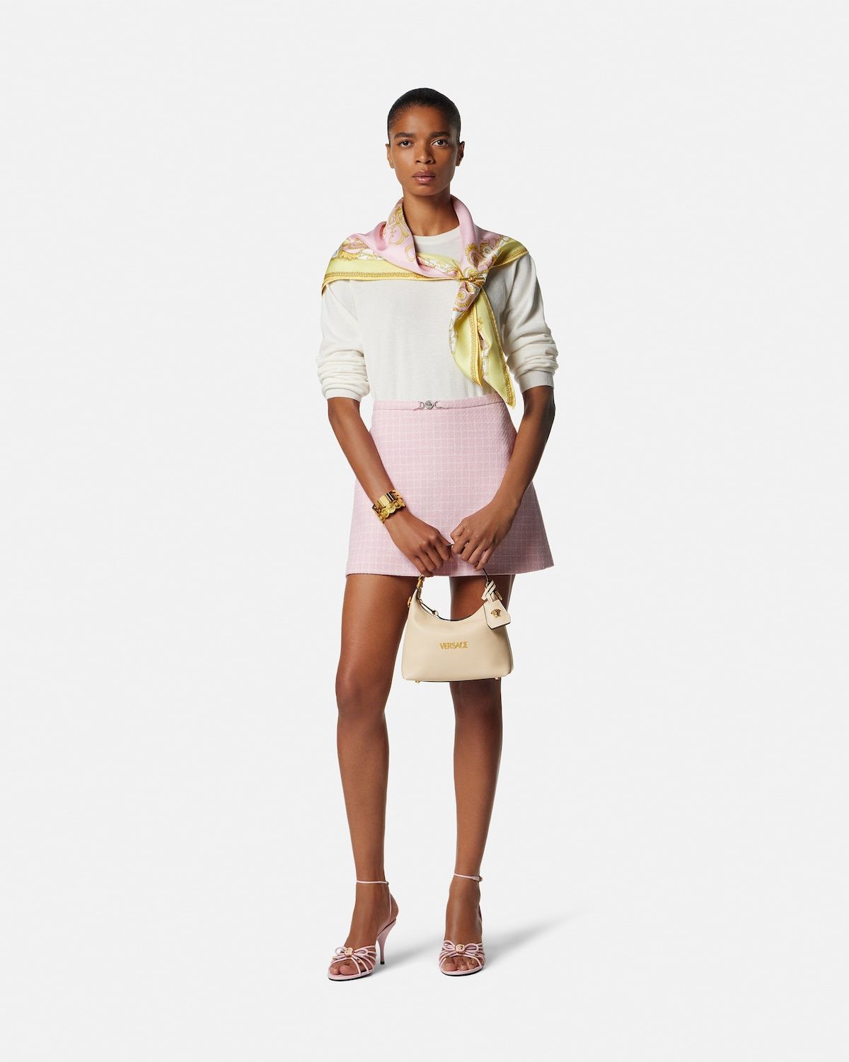  Túi Nữ Versace Tag Nappa Hobo Bag 'Beige' 