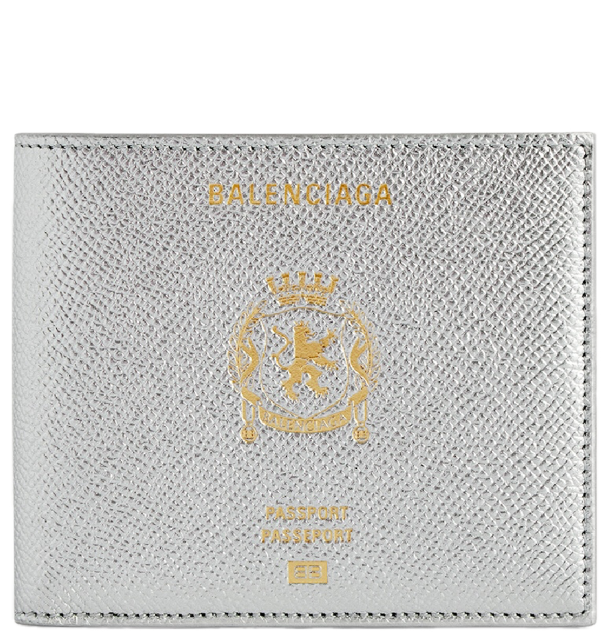  Ví Nam Balenciaga Passport Square Wallet 'Silver' 