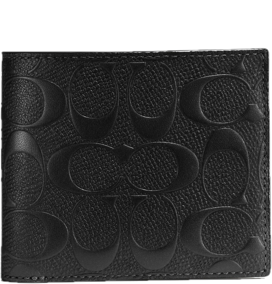  Ví Nam Coach 3 In 1 Wallet In Signature Leather 'Black' 