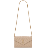  Ví Nữ Saint Laurent Assandre Chain Wallet 'Beige' 