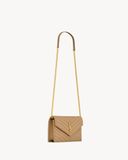  Ví Nữ Saint Laurent Envelope Chain Wallet 'Tan' 